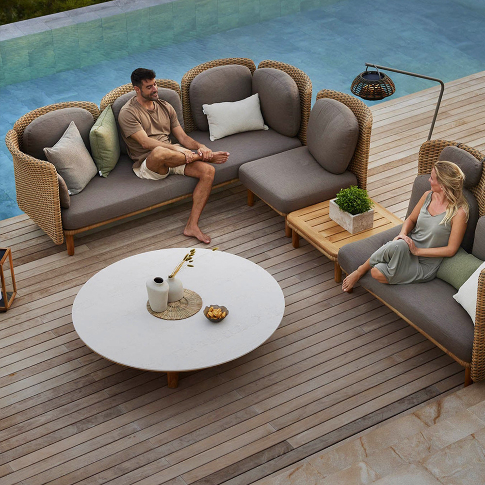 Waterproof rattan woven southeast-style combination chair, outdoor creative furniture, suitable for patios, gardens, and villas in Southeast Asia and South Asia