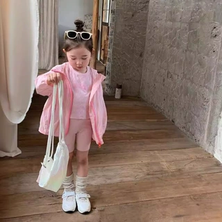 2024夏季新品  韩版童装 女童薄款带帽外套  宝宝防晒长袖拉链衫