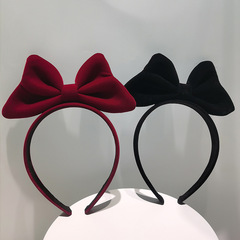 New Year Red Velvet Bow Hairband for Women Sweet Winter Headwear Korean Style New Year's Eve Christmas Hair Accessories Wholesale