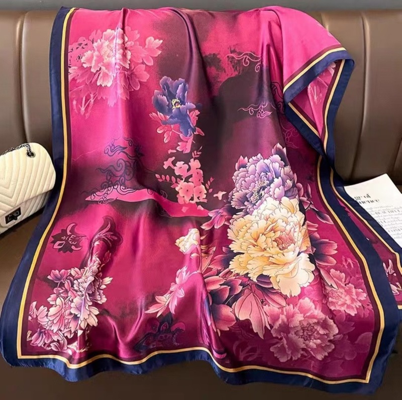 春夏薄款丝巾高级感印花长巾新款缎面旅游防晒纱巾民族风披肩|undefined