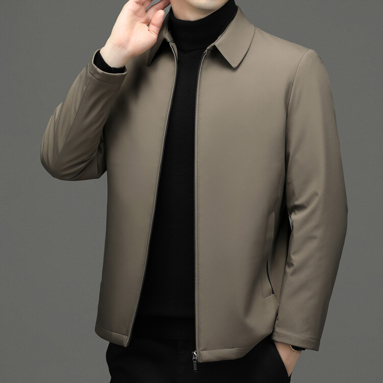 Otoño e invierno nueva ropa de hombre cálida y gruesa chaqueta de color sólido para hombres jóvenes y de mediana edad