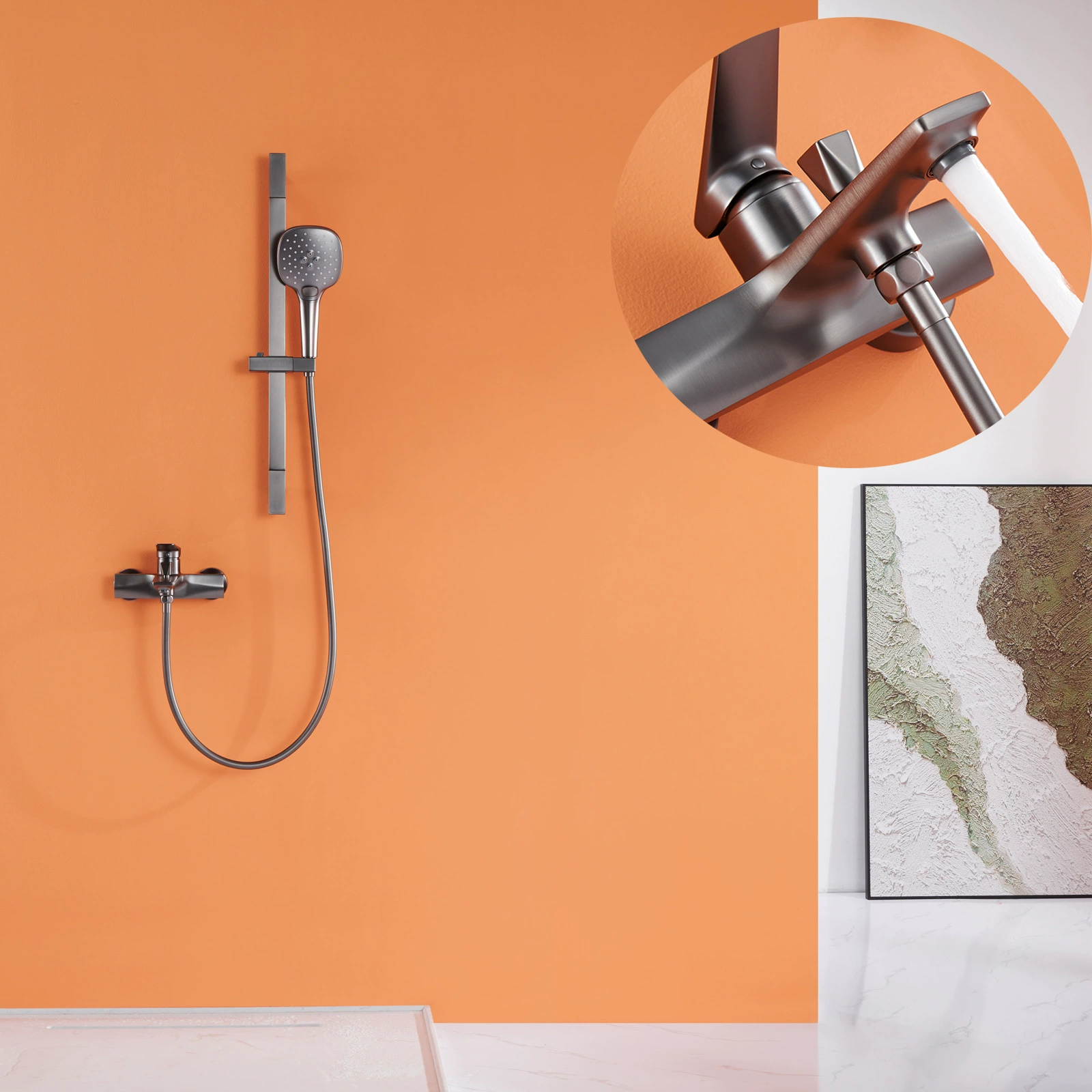 HIDEEP домашний пистолет для ванной серой ванной смеситель для душа набор кран HI07006