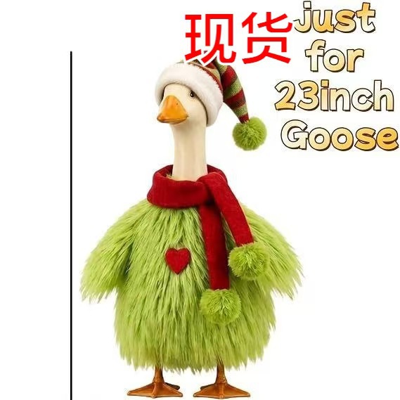 Classic Christmas Santa Gown & Pompom Hat Goose Outfit