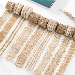 Vintage Handmade Hemp Rope Woven Tape for Journal Collage DIY Decorative Material Gift Wrapping Wide Lace