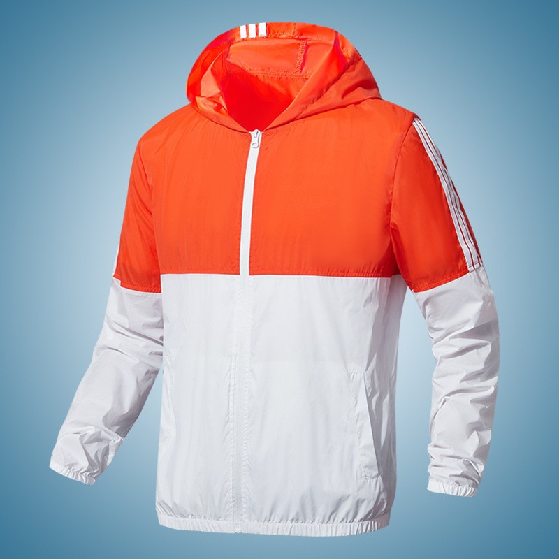 Transfronterizos ropa de protección solar masculina impresa LOGO color al aire libre empalme de cuello vertical ropa de protección solar de verano ropa de piel transpirable delgada