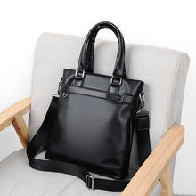 真皮质感皮包男士包包竖款手提包手拿公文包男商务单肩包斜挎包潮