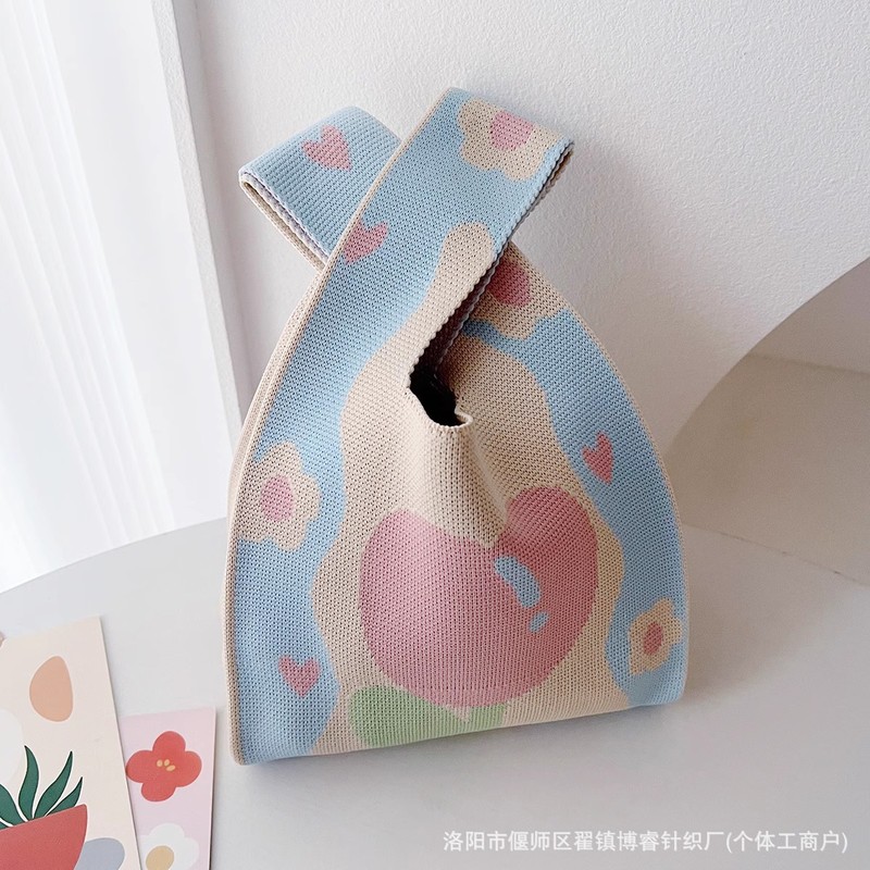 宝宝满月礼品袋针织手提包编织包儿童百日宴礼品袋喜糖袋子包包|undefined