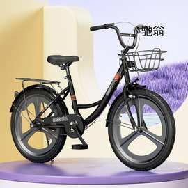 H6H新款公主自行车成人24寸轻便男女大学生实心胎免充气一体轮复