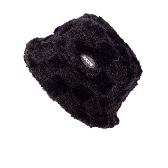 Winter Korean Versatile Fashion Face-Slimming Bucket Hat Japanese Lamb Wool Fisherman Hat Women's Casual Warm Fleece Hat