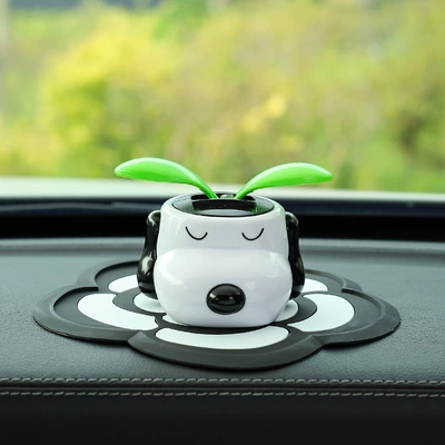 Swing Sunflower Plastic Decorations – Car ornaments - puppy-sunflower-camellia-mat
