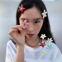 Tagi.「タピスター」カラフル前髪クリップ マルチカラー ヒトデヘアエッジクリップ ヘアピン かわいいヘアピン