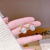 Silver needle, fashionable earrings from pearl, cute accessory, silver 925 sample, internet celebrity