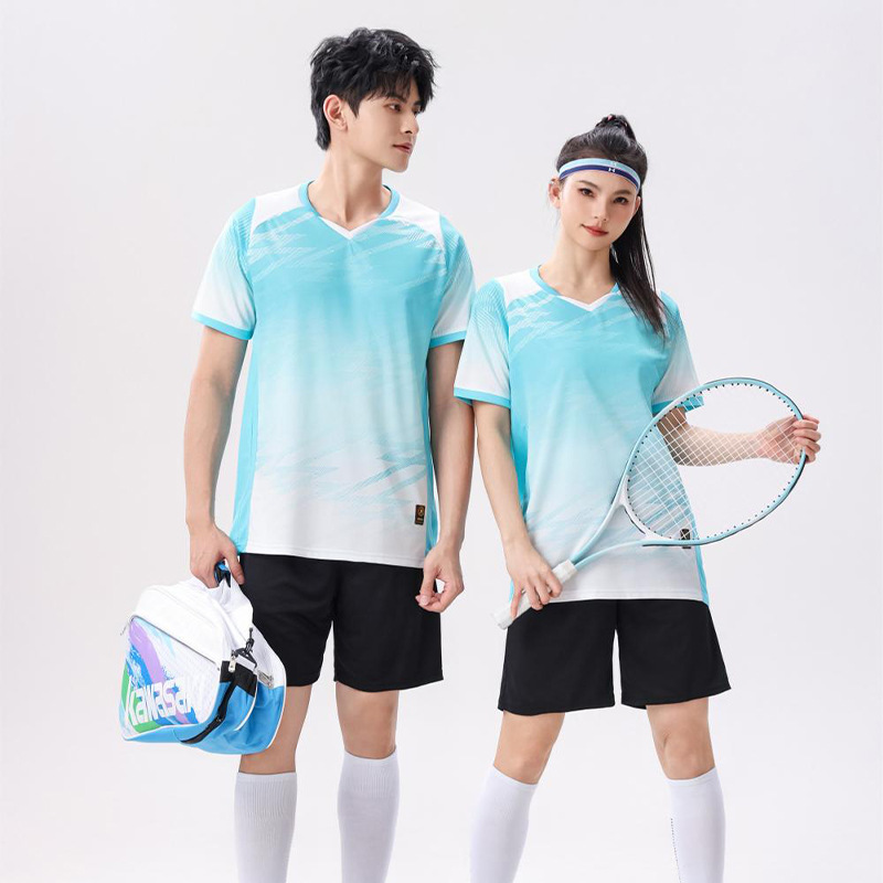 Badminton Training Suit, Volleyball Suit, Short-Sleeved Football Suit, Quick-Drying Suit, Group Purchase, Printed Women's Sports Suit, Men's