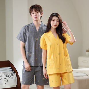 New Sweat Clothes Men's Foot Bath Clothes Bath Center Guest Pajamas Pure Cotton Western Style Women's Massage Sauna Clothes suit