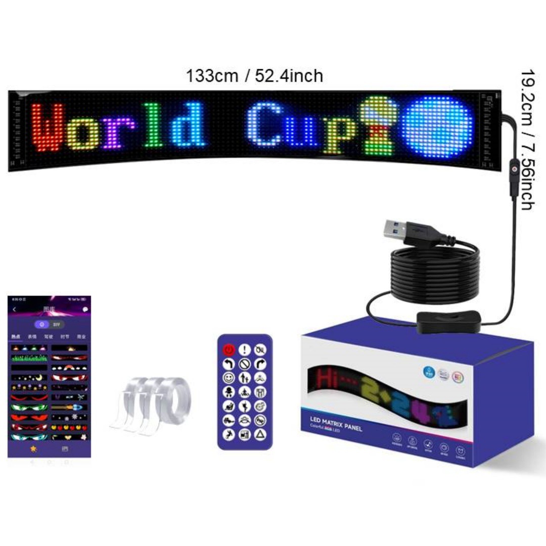 APP inteligente LED de color fantasma pantalla flexible tienda de publicidad de puerta de entrada USB ojo del diablo coche pegatina de pantalla suave