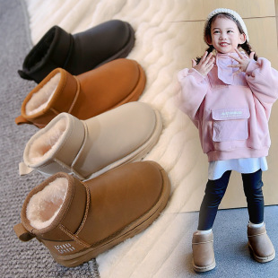 Children's Snow Boots Korean Style Boys' Cotton Shoes Cold-Proof and Warm Northeast Girls' Snow Boots 2025 Winter New Style Medium and Large