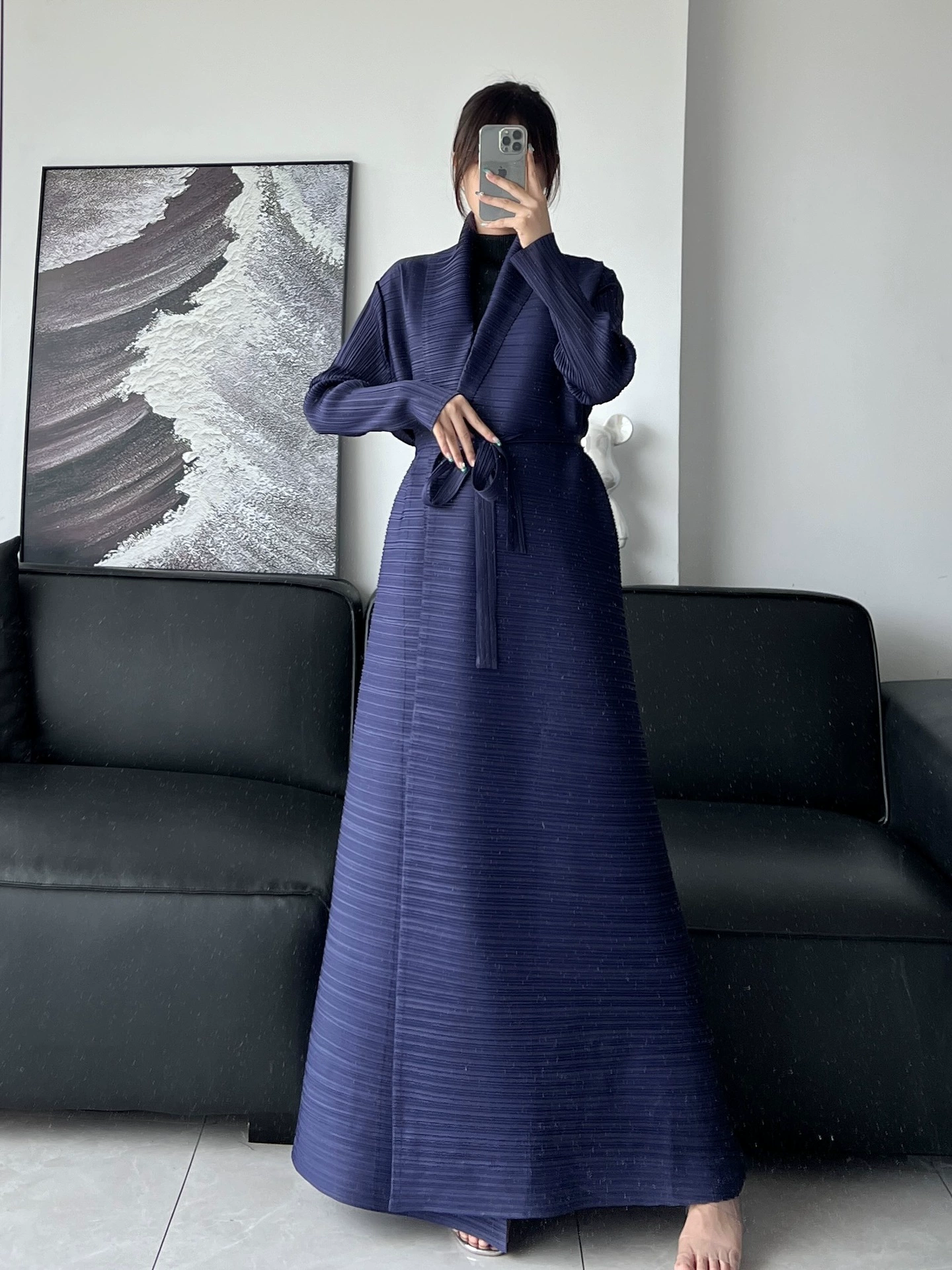 Абая (Дубай) Miyake пальцевая кардиган-куртка — женская длинная складчатая абая, размеры до 152 см