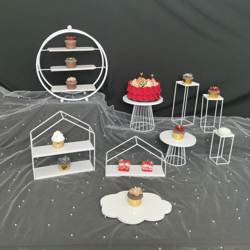 Tabla de postre europea decoración estante de exhibición bandeja de pastel estante de postre estante de té de la tarde estante de bocadillos de boda