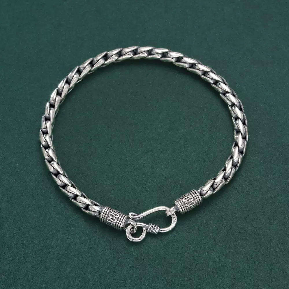 S925纯银龙骨手链男士款潮流小众轻奢痞帅高级感男生手饰新年礼物