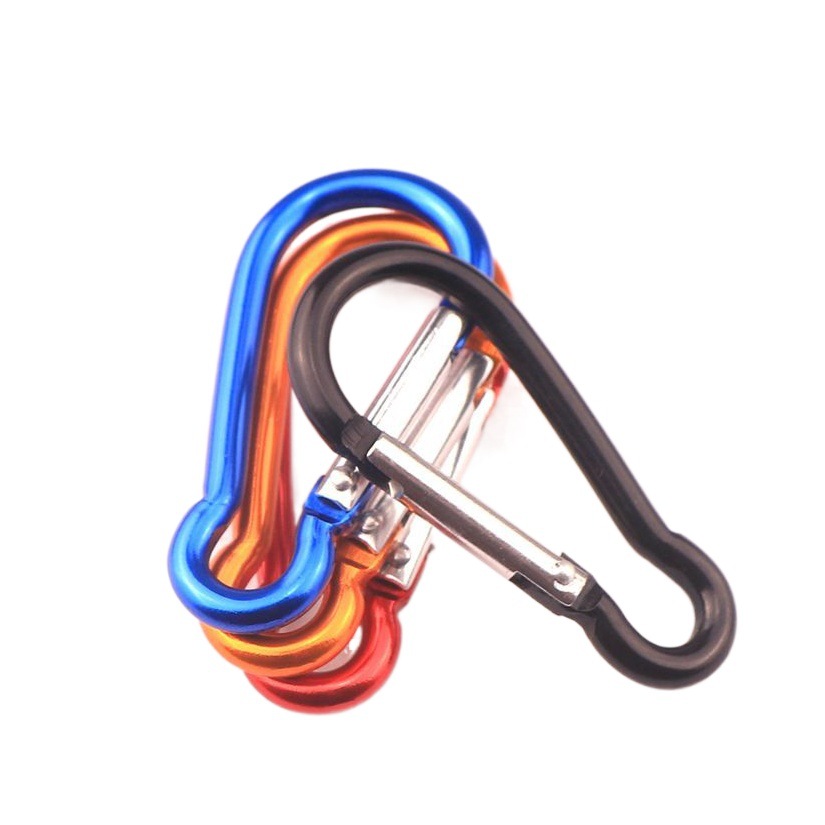 Factory wholesale No.5 gourd buckle 4.0 line 50mm aluminum alloy mountaineering hook color outdoor quick hanging buckle kettle buckle