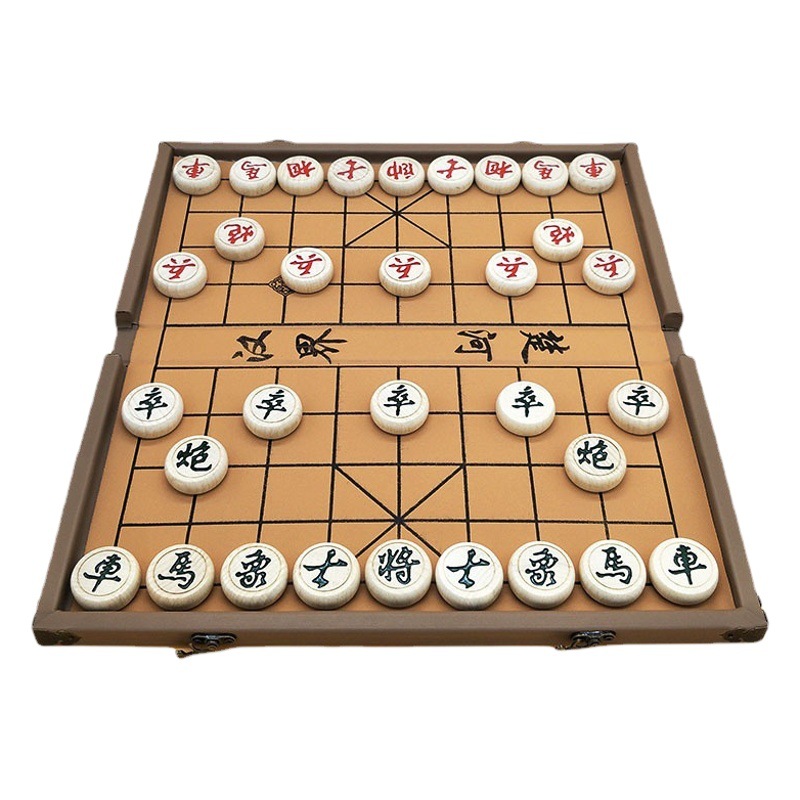 Black Dragon Beech Chess Chinese Chess suit Leather Folding Chess Board Wooden Chess Large Adult Children