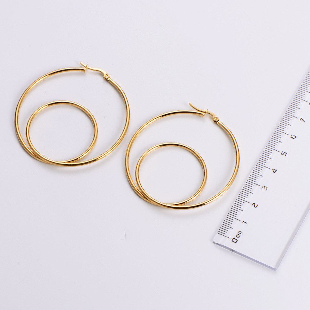 Simple Style Geometric Plating Stainless Steel No Inlaid 18K Gold Plated Earrings display picture 6