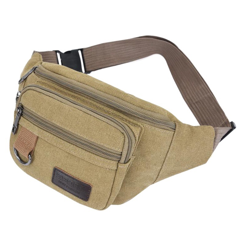 2026 New Style Canvas Waist Bag Mobile Phone Bag for Men and Women Large Capacity Cashier Sports Travel Cycling Multi-Functional Cross-Body Bag