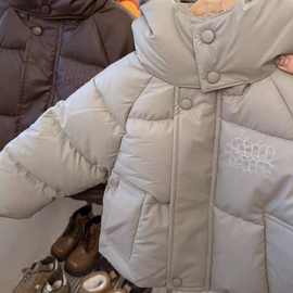 新款儿童加厚男女童洋气外套小中童棉服加绒冬季时尚冬季潮外套无