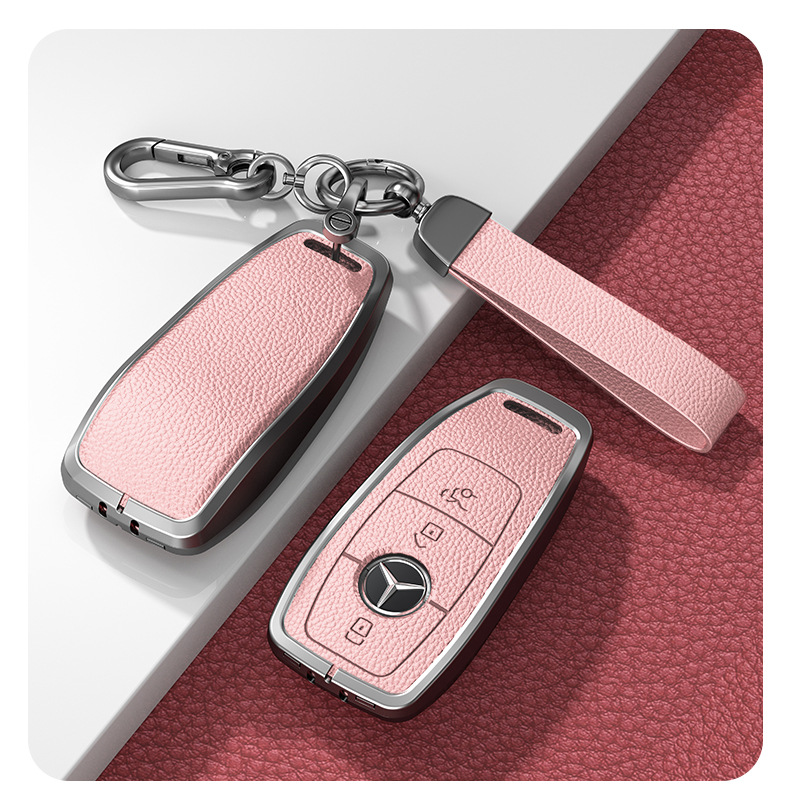 Suitable for Mercedes-Benz Key Cover C-Class 260L Glc300 S400 Without Car Logo Men's and Women's Key Case Leather