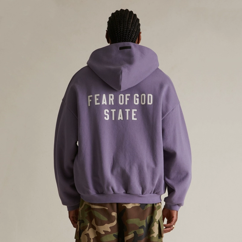 ESSENTIALS HHH FALL24, тяжелая свободная толстовка с капюшоном и вышитыми буквами на молнии для мужчин и женщин