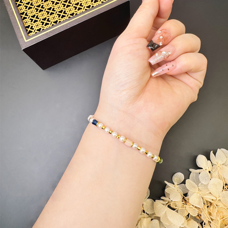 Vietnam arena oro láser perlas de agua dulce collar de perlas de nicho universal pulsera de cuentas joyería accesorios fábrica al por mayor