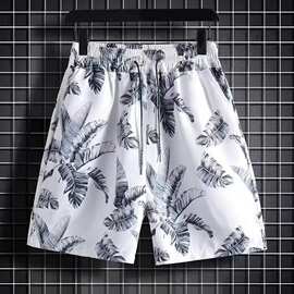 夏季海边度假裤衩男五分休闲运动大码夏威夷短裤潮速干薄款沙滩裤