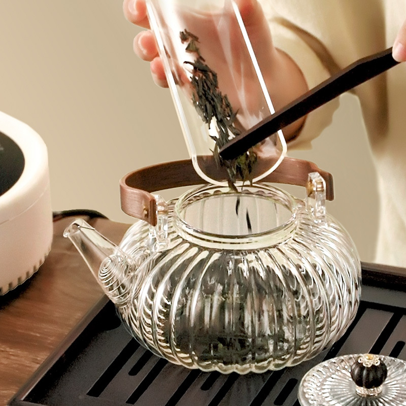 7MEM玻璃泡茶壶专用烧水壶煮花茶养生壶水果茶具套装提梁壶仙
