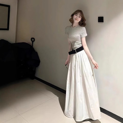 一整套ootd穿搭减龄时尚新款小个子修身显瘦掐腰连衣裙子两件套装