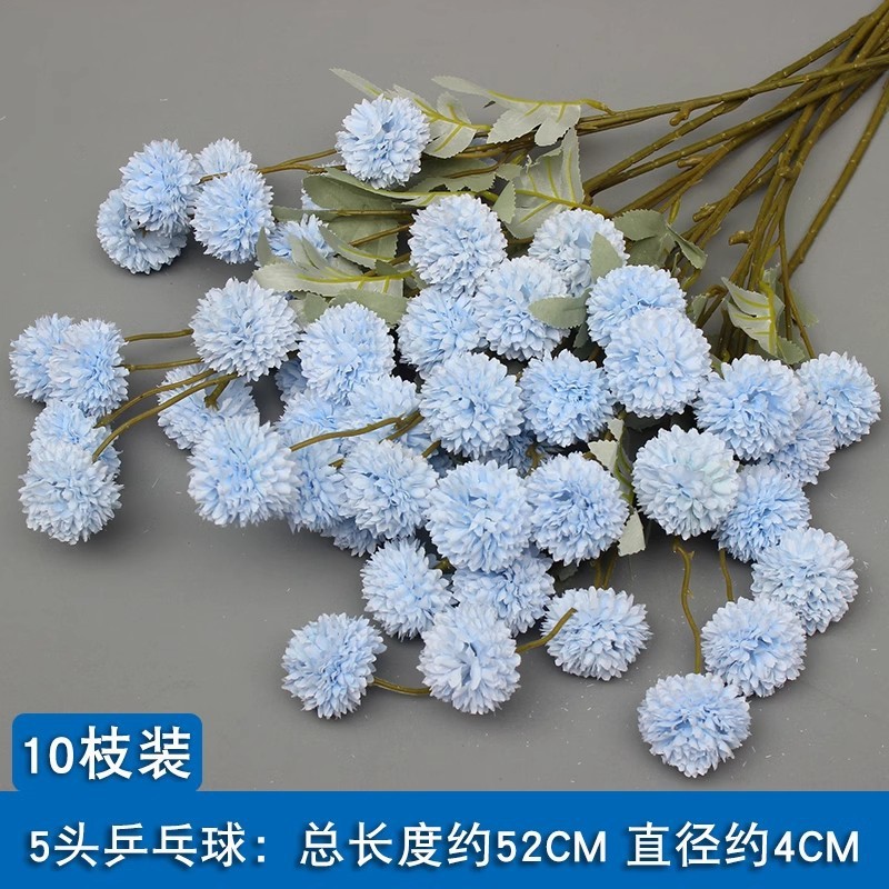 10本の青い色のシミュレーションの花の室内の絹の花の結婚祝いの装飾の花の生け花は造花の天井の花の路の花を並べます。|undefined