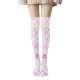 Printed Silk Stockings Thin Women's Spring and Autumn Japanese Style Lolita Cute Animation Over-the-Knee Long White Velvet Socks