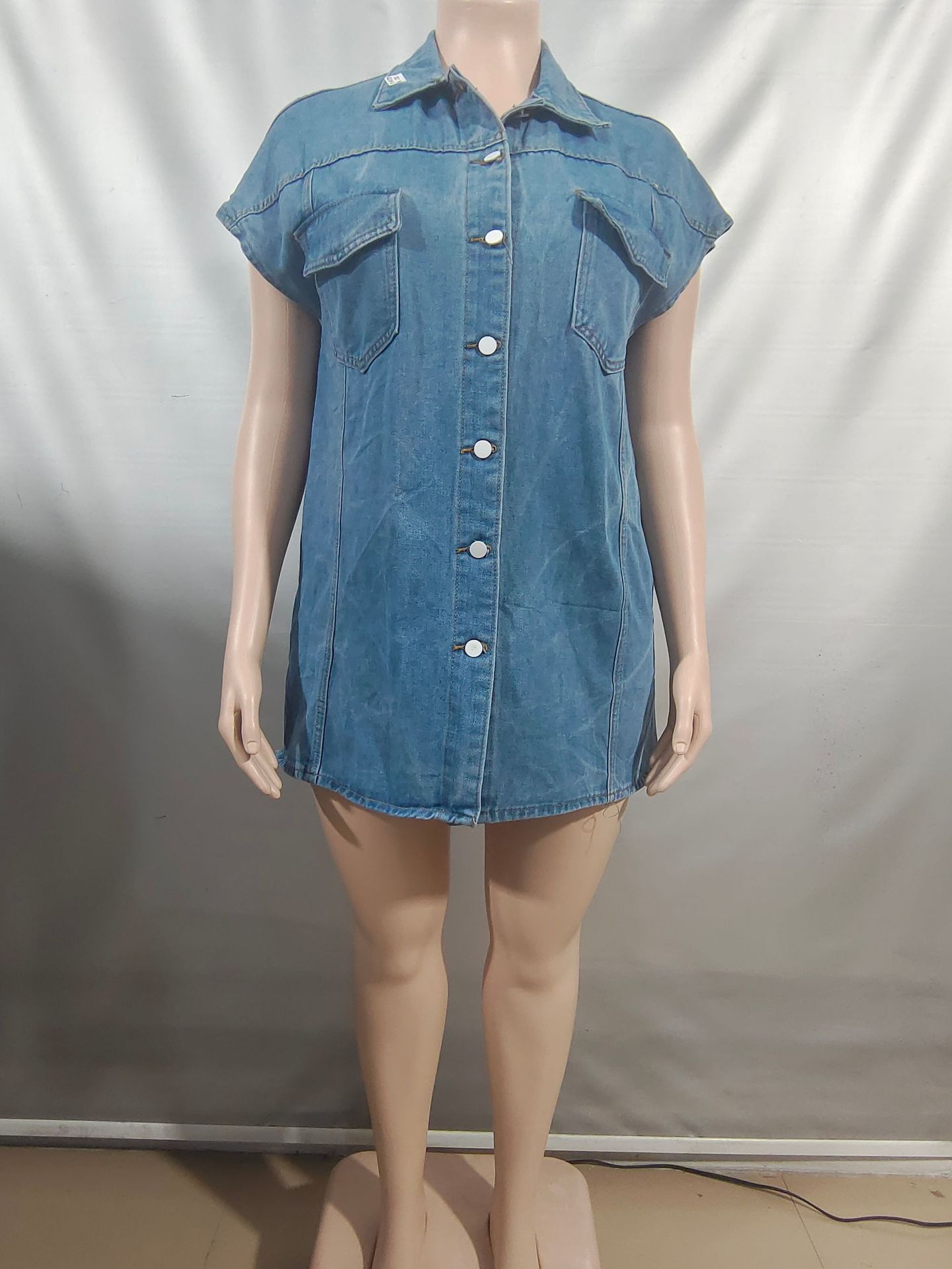 Chaleco vaquero mujer chaqueta sin mangas casual estilo moda_voghion.com
