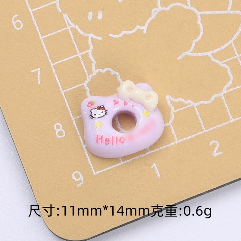 迷你喵喵游泳圈卡通手工diy饰品配件奶油胶树脂小配件美甲材料包|undefined