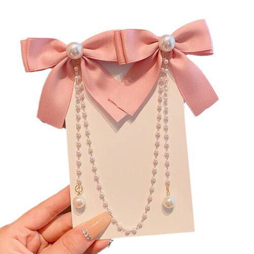 Children's Red New Year Butterfly Clip for Babies, Princess with Tassels, Festive Hair Accessory for Girls, Pearl Hair Pin for Little Girls
