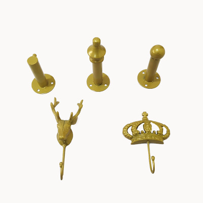服装店衣服架墙上挂衣钩上墙点挂单钩正挂衣架墙壁挂架金色展示架|ms