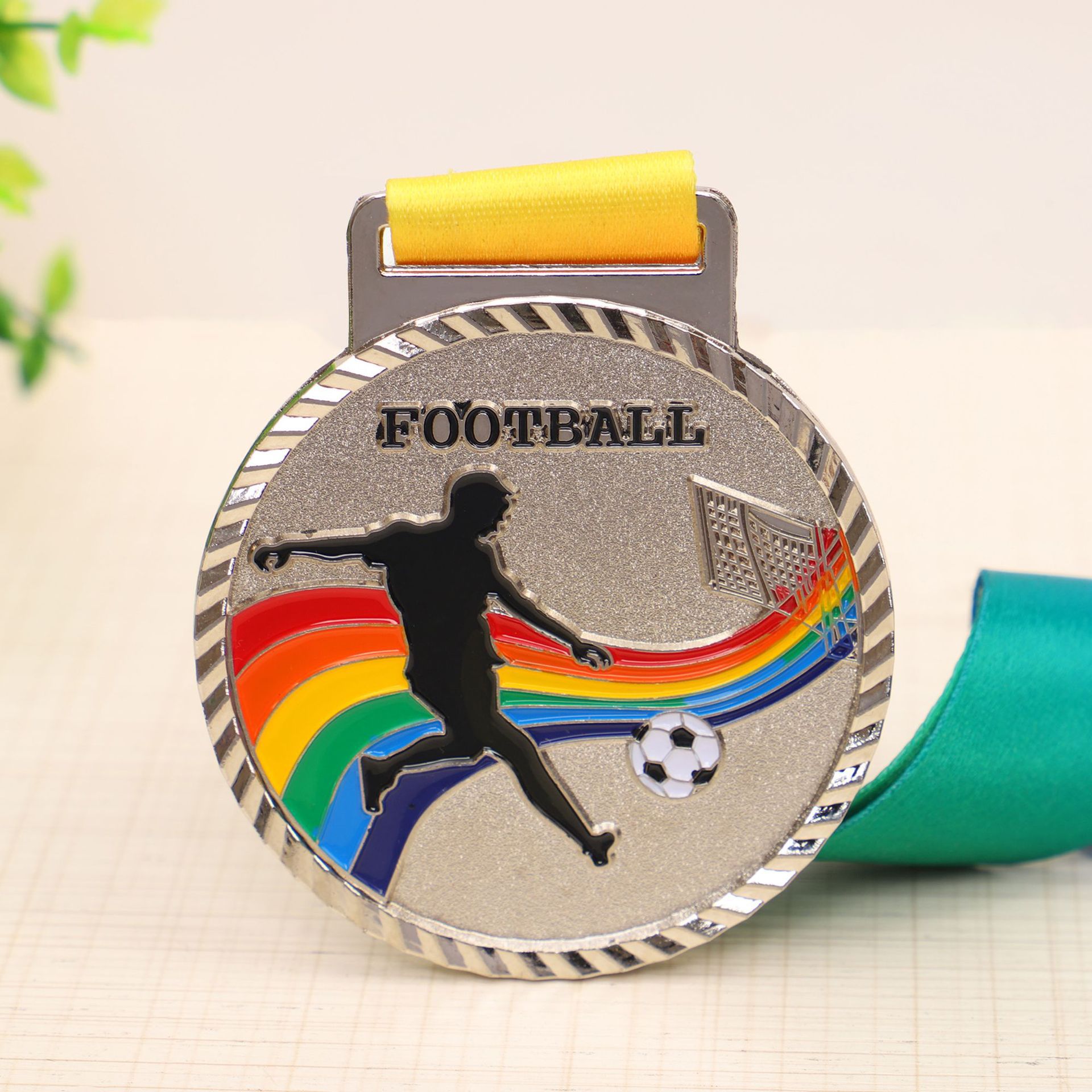 Source Factory Football Metal Medal Marathon Sports Event Kindergarten Children's Name Tag Competition Medal