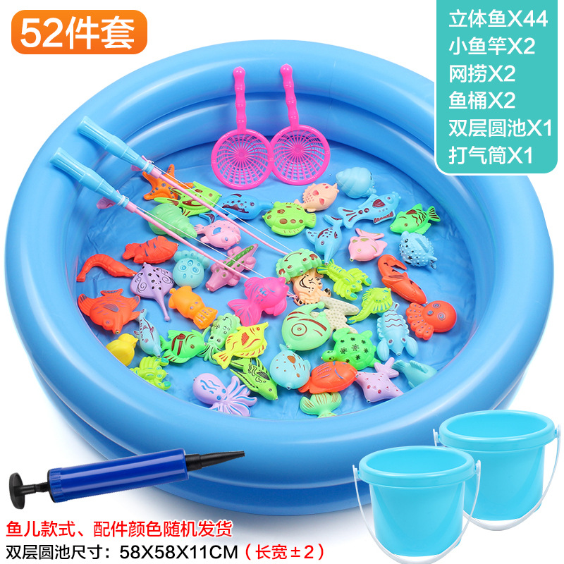 Juguetes de pesca para niños, juegos de agua magnética para niños, juguetes de pesca para niños, mercado nocturno cuadrado