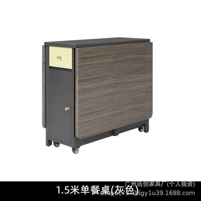 Mesa plegable de viento de crema doméstica plegable mesa de comedor móvil silla simple mesa multifuncional mesa de comedor combinación de silla