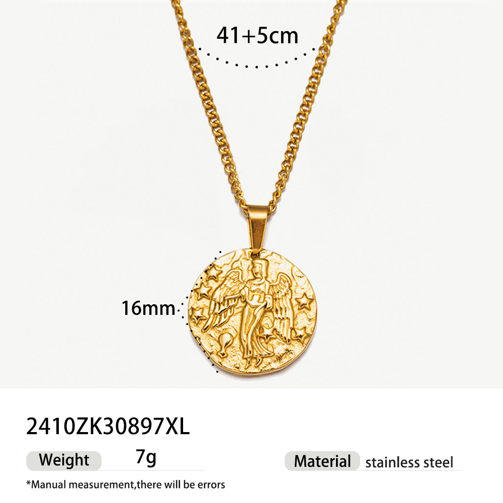 Collar de acero inoxidable de alta calidad, joyas transfronterizas, collares de acero de titanio, colgantes de zircon para mujeres image 7