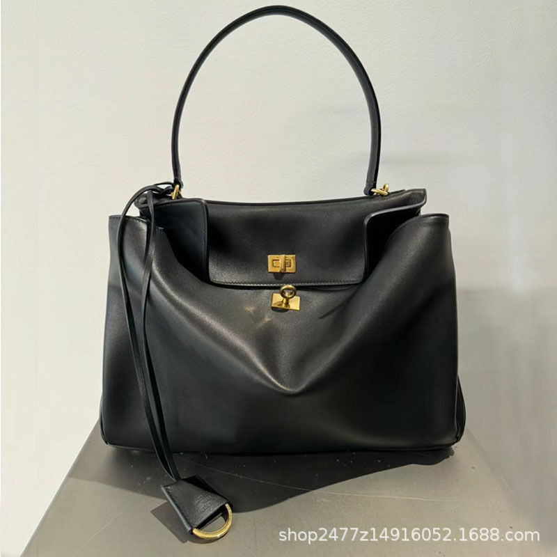 2024 New Genuine Leather Rodeobag Texture Lock Armpit Single Shoulder Crossbody Casual Work Clothing Kelly Women's Bag Unisex