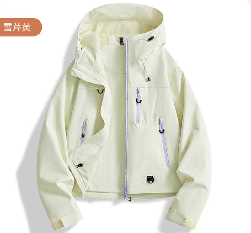 户外冲锋衣女三合一2025新款春秋季运动短款外套登山服男定制LOGO|undefined
