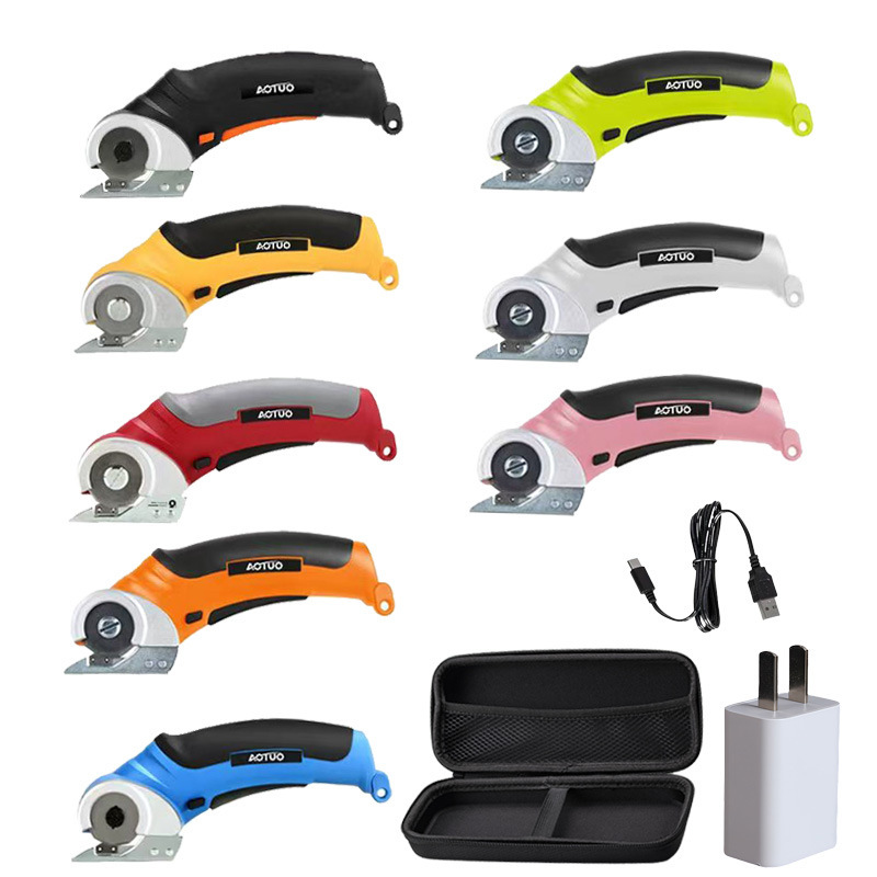 Transfronterizos de ropa de mano cuero tijeras de tela mini alfombra tijeras eléctricas de litio transfronterizas nuevas tijeras eléctricas de tela