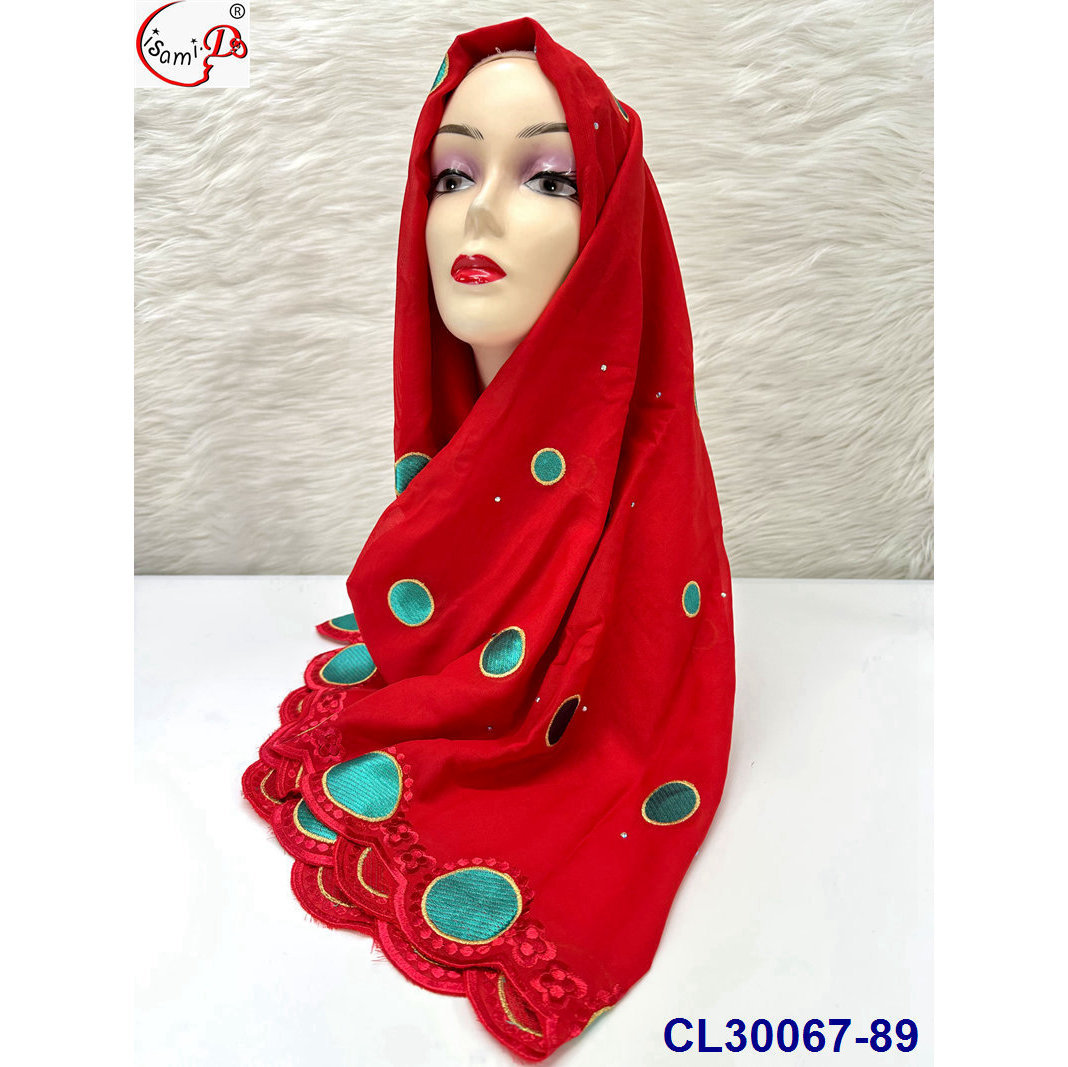 阿拉伯时尚长方形工艺雪纺包头披肩绣花围巾Shayla/Dupatta scarf