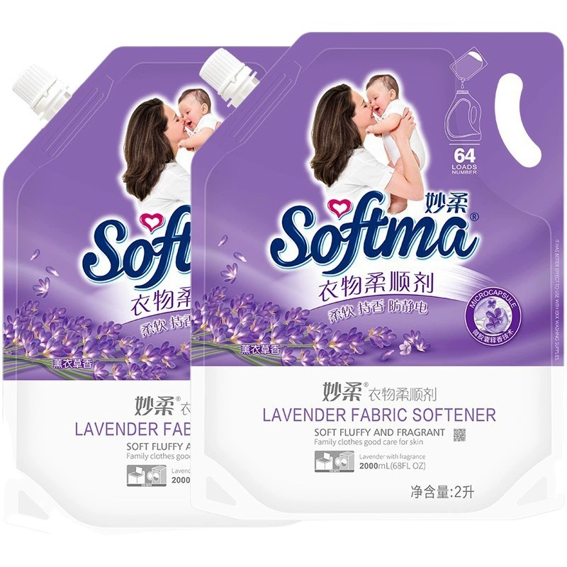 Miaoli Кондиционер для белья аромат лаванды 2 литра * 2 пакетика