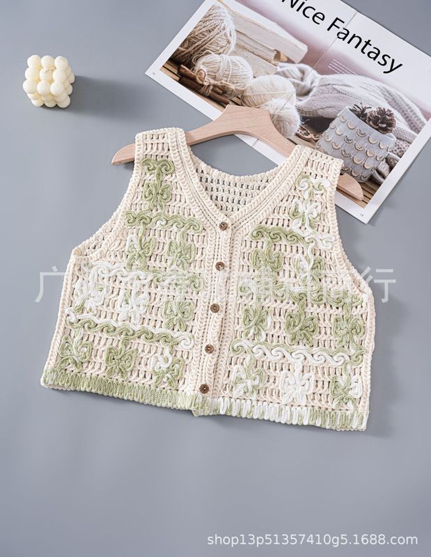 エスニック風ベスト、刺繍レイヤード、ベスト、アーティスティックショートジャケット、タッセルベスト、レトロ|undefined